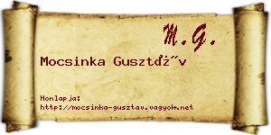 Mocsinka Gusztáv névjegykártya