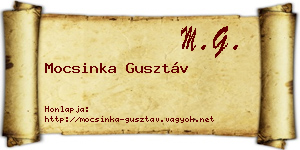 Mocsinka Gusztáv névjegykártya